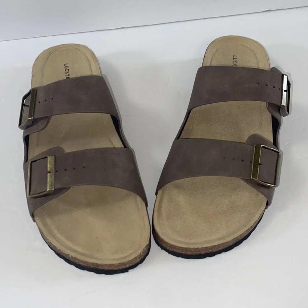 NWOT Lucky Brand blanc footbed sandals men’s size 11 adjustable straps